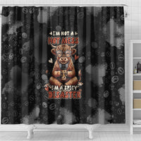 Hot Mess Highland Cow Shower Curtain Funny Cute Coffee Lover - Im A Spicy Disaster