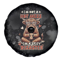 Hot Mess Highland Cow Spare Tire Cover Funny Cute Coffee Lover - Im A Spicy Disaster