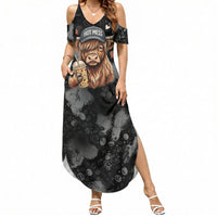 Hot Mess Highland Cow Summer Maxi Dress Funny Cute Coffee Lover - Im A Spicy Disaster
