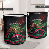 Libya Revolution Day Laundry Basket Flying Eagle Libyan Coat Of Arms Map - Land Of Resilience And Pride