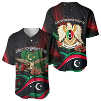 Libya Revolution Day Baseball Jersey Flying Eagle Libyan Coat Of Arms Map - Land Of Resilience And Pride