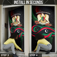 Libya Revolution Day Door Cover Flying Eagle Libyan Coat Of Arms Map - Land Of Resilience And Pride