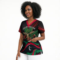 Libya Revolution Day Scrub Top Flying Eagle Libyan Coat Of Arms Map - Land Of Resilience And Pride