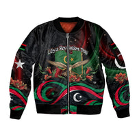 Libya Revolution Day Sleeve Zip Bomber Jacket Flying Eagle Libyan Coat Of Arms Map - Land Of Resilience And Pride
