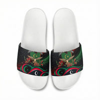 Libya Revolution Day Slide Sandals Flying Eagle Libyan Coat Of Arms Map - Land Of Resilience And Pride