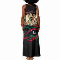 Libya Revolution Day Tank Maxi Dress Flying Eagle Libyan Coat Of Arms Map - Land Of Resilience And Pride