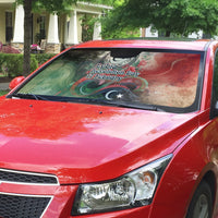 Libya Revolution Day Auto Sun Shade Libyan National Pride Watercolor Flag Waves Floral