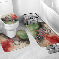 Libya Revolution Day Bathroom Set Libyan National Pride Watercolor Flag Waves Floral