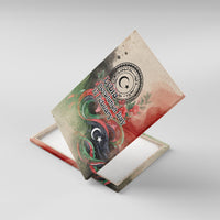 Libya Revolution Day Canvas Wall Art Libyan National Pride Watercolor Flag Waves Floral