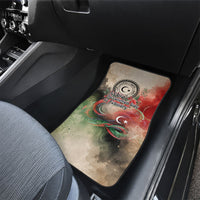 Libya Revolution Day Car Mats Libyan National Pride Watercolor Flag Waves Floral