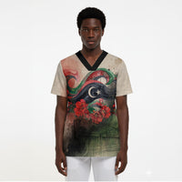 Libya Revolution Day Scrub Top Libyan National Pride Watercolor Flag Waves Floral