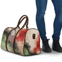 Libya Revolution Day Travel Bag Libyan National Pride Watercolor Flag Waves Floral