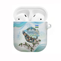 Uzbekistan Independence Day AirPods Case Honor The Legacy Flying Eagle Plants National Emblem