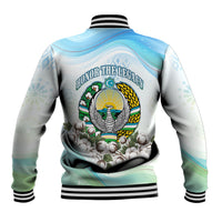 Uzbekistan Independence Day Baseball Jacket Honor The Legacy Flying Eagle Plants National Emblem