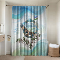 Uzbekistan Independence Day Bathroom Set Honor The Legacy Flying Eagle Plants National Emblem