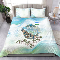 Uzbekistan Independence Day Bedding Set Honor The Legacy Flying Eagle Plants National Emblem