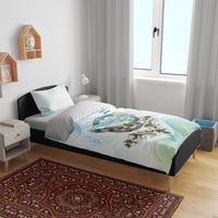 Uzbekistan Independence Day Bedding Set Honor The Legacy Flying Eagle Plants National Emblem