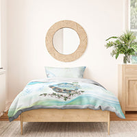 Uzbekistan Independence Day Bedding Set Honor The Legacy Flying Eagle Plants National Emblem
