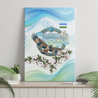 Uzbekistan Independence Day Canvas Wall Art Honor The Legacy Flying Eagle Plants National Emblem