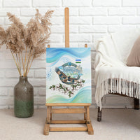 Uzbekistan Independence Day Canvas Wall Art Honor The Legacy Flying Eagle Plants National Emblem