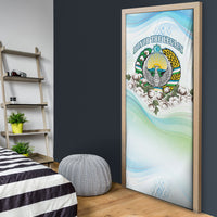 Uzbekistan Independence Day Door Cover Honor The Legacy Flying Eagle Plants National Emblem