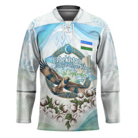 Uzbekistan Independence Day Hockey Jersey Honor The Legacy Flying Eagle Plants National Emblem
