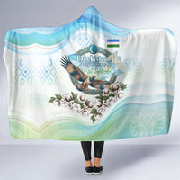 Uzbekistan Independence Day Hooded Blanket Honor The Legacy Flying Eagle Plants National Emblem