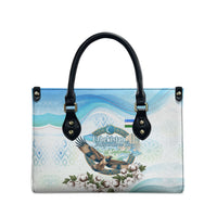 Uzbekistan Independence Day Leather Bag Honor The Legacy Flying Eagle Plants National Emblem