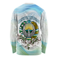 Uzbekistan Independence Day Long Sleeve Shirt Honor The Legacy Flying Eagle Plants National Emblem