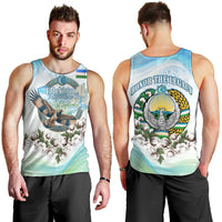 Uzbekistan Independence Day Men Tank Top Honor The Legacy Flying Eagle Plants National Emblem