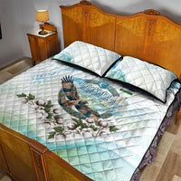 Uzbekistan Independence Day Quilt Bed Set Honor The Legacy Flying Eagle Plants National Emblem
