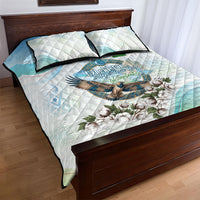 Uzbekistan Independence Day Quilt Bed Set Honor The Legacy Flying Eagle Plants National Emblem