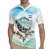 Uzbekistan Independence Day Rugby Jersey Honor The Legacy Flying Eagle Plants National Emblem