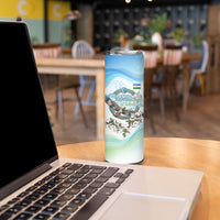 Uzbekistan Independence Day Skinny Tumbler Honor The Legacy Flying Eagle Plants National Emblem