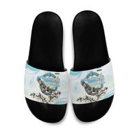 Uzbekistan Independence Day Slide Sandals Honor The Legacy Flying Eagle Plants National Emblem