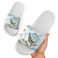 Uzbekistan Independence Day Slide Sandals Honor The Legacy Flying Eagle Plants National Emblem