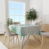 Uzbekistan Independence Day Tablecloth Honor The Legacy Flying Eagle Plants National Emblem