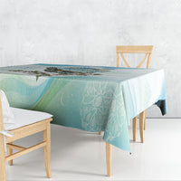 Uzbekistan Independence Day Tablecloth Honor The Legacy Flying Eagle Plants National Emblem