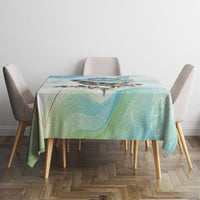 Uzbekistan Independence Day Tablecloth Honor The Legacy Flying Eagle Plants National Emblem
