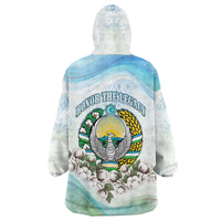 Uzbekistan Independence Day Wearable Blanket Hoodie Honor The Legacy Flying Eagle Plants National Emblem