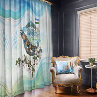 Uzbekistan Independence Day Window Curtain Honor The Legacy Flying Eagle Plants National Emblem
