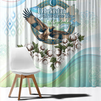 Uzbekistan Independence Day Window Curtain Honor The Legacy Flying Eagle Plants National Emblem