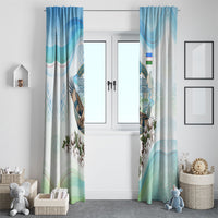Uzbekistan Independence Day Window Curtain Honor The Legacy Flying Eagle Plants National Emblem