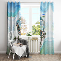 Uzbekistan Independence Day Window Curtain Honor The Legacy Flying Eagle Plants National Emblem