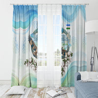 Uzbekistan Independence Day Window Curtain Honor The Legacy Flying Eagle Plants National Emblem