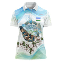 Uzbekistan Independence Day Women Polo Shirt Honor The Legacy Flying Eagle Plants National Emblem
