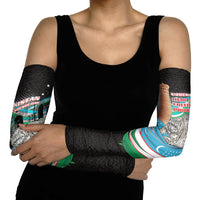 Uzbekistan Independence Day Arm Sleeves Freedom Snow Leopard Minaret Architecture Flag