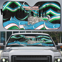 Uzbekistan Independence Day Auto Sun Shade Freedom Snow Leopard Minaret Architecture Flag