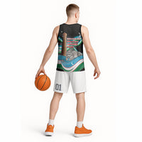 Uzbekistan Independence Day Basketball Jersey Freedom Snow Leopard Minaret Architecture Flag