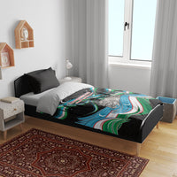 Uzbekistan Independence Day Bedding Set Freedom Snow Leopard Minaret Architecture Flag